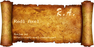 Redl Axel névjegykártya